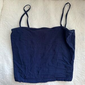 H&M Navy Blue Spaghetti Strap Crop Top
